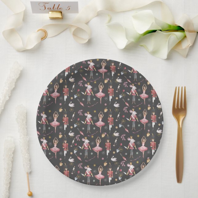 Assiettes En Carton Nutcracker Ballerina Noël (Mariage)