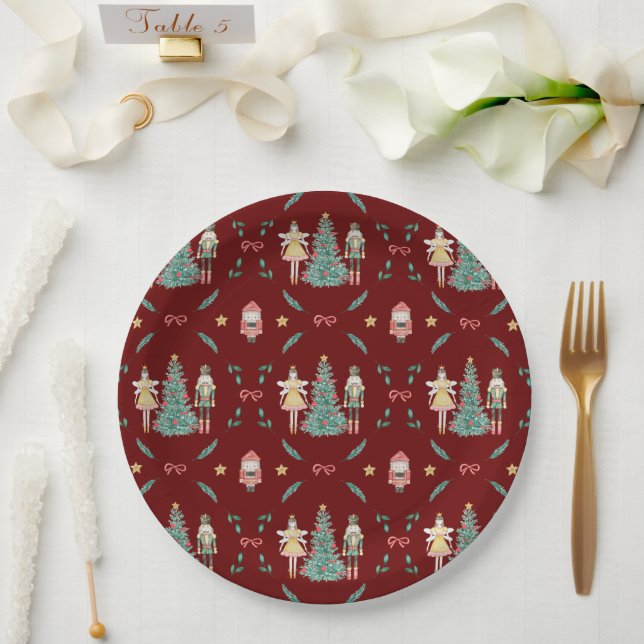 Assiettes En Carton Nutcracker Ballerina Noël (Mariage)