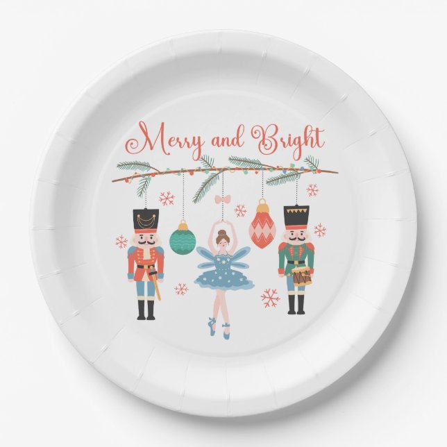 Assiettes En Carton Nutcracker Ballet Joyeux Noël (Devant)