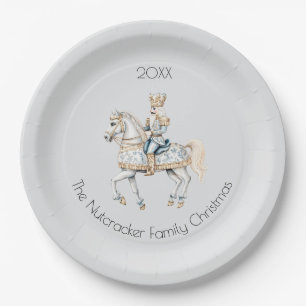 Assiettes En Carton Nutcracker de Noël Aquarelle