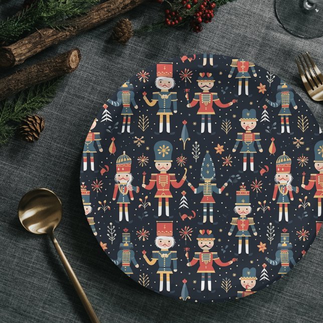 Assiettes En Carton Nutcracker Elegance Festive Motif Collection (Créateur téléchargé)