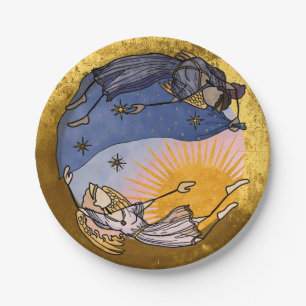 Assiettes En Carton Nyx et Hespera (Nuit et Jour)