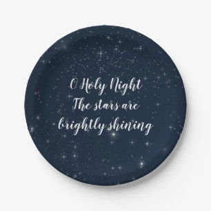 Assiettes En Carton O Holy Night Stars Chanson de Noël