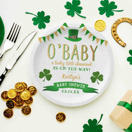 Assiettes En Carton O'Baby St. Patrick's Day Baby shower