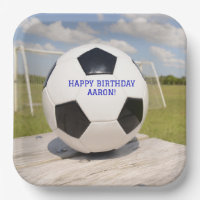 Objectif Poster noir et blanc Soccer Ball Plaque p