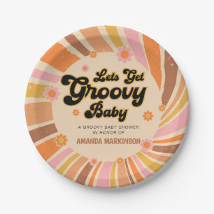 Assiettes En Carton Obtenons un Baby shower rétro Super