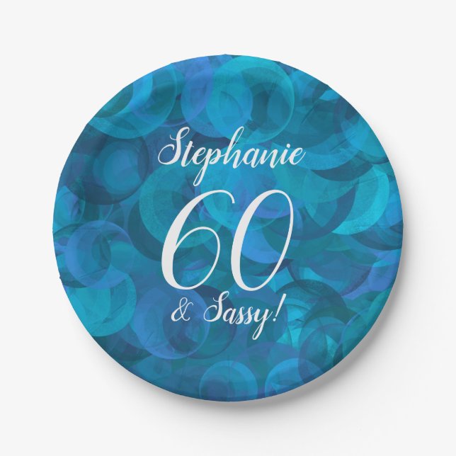 Assiettes En Carton Ocean Blue 60 et Sassy Birthday Party (Devant)