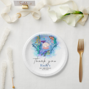 Assiettes En Carton Ocean Sea Animals Bébé Anniversaire Plaques de pap