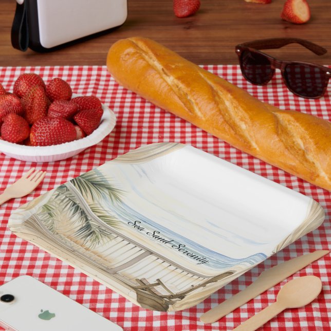 Assiettes En Carton Ocean View Beach Serenity (Pique-nique)