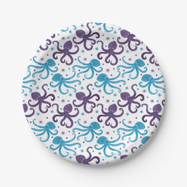 Assiettes En Carton Octo le poulpe et les amis (Devant)