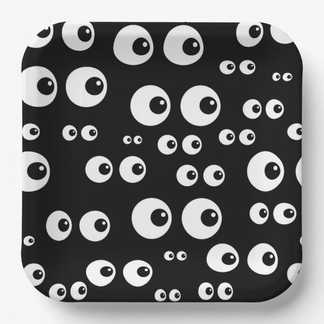 Assiettes En Carton Oeil de googling drôle (Recto)
