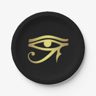 Assiettes En Carton Oeil de symbole d'Egyptien de horus