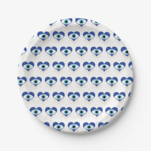 Assiettes En Carton Oeil mal grec du coeur