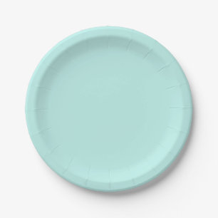 Assiettes En Carton OEuf de canard - bleu d'aqua couleur solide