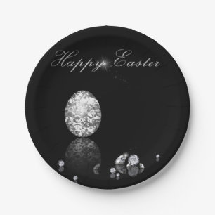 Assiettes En Carton Oeuf de Pâques brillant - Plaque de papier