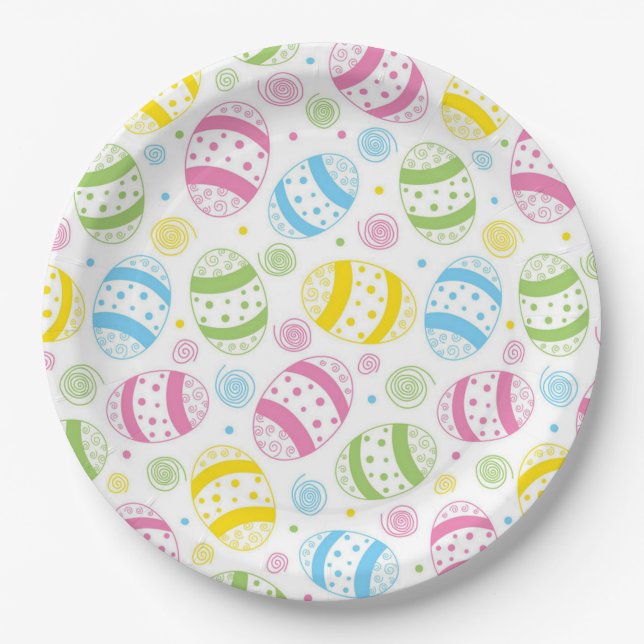 Assiettes En Carton Oeufs de Pâques (Devant)