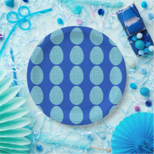 Assiettes En Carton OEufs de Pâques à croûte bleue