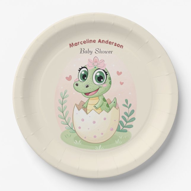 Assiettes En Carton OEufs d'éclosion de bébé kawaii floral -Fille (Devant)