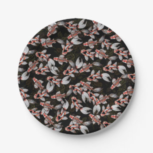 Assiettes En Carton Oeuvre de Koi Pond Fish