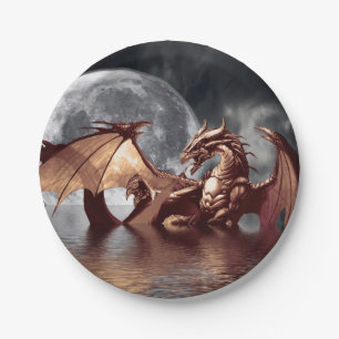 Assiettes En Carton Oeuvre d'Imaginaire Dragon & Lune
