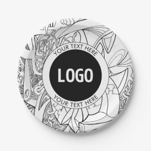 Assiettes En Carton Oeuvre d'origine moderne et logo