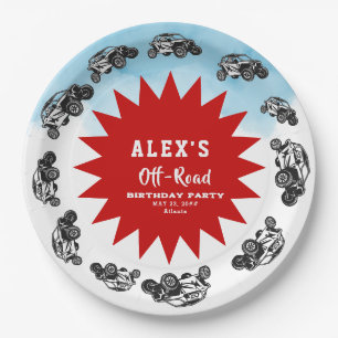Assiettes En Carton Off Road Adventure VTT Monster Truck Anniversaire