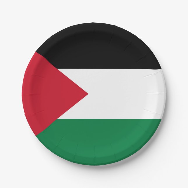 Assiettes En Carton officiellement le drapeau de l'État de Palestine (Devant)