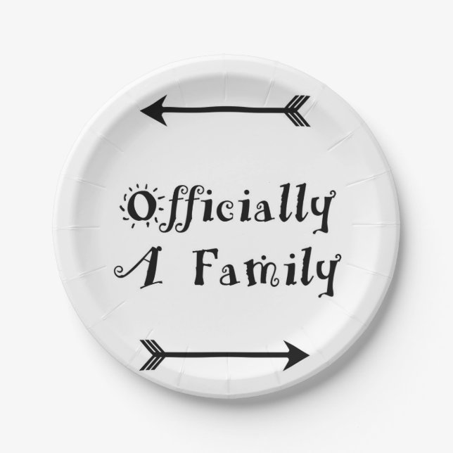 Assiettes En Carton Officiellement une famille - jour d'adoption (Devant)