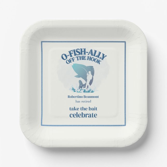 Assiettes En Carton Ofishally Off The Hook Men's Retirement Party (Recto)