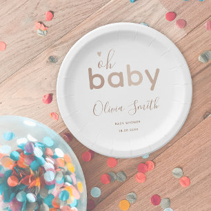 Assiettes En Carton Oh Baby Beige Neutral