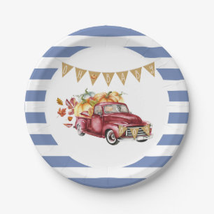 Assiettes En Carton Oh Baby Boy Petit Citrouille Baby shower d'automne