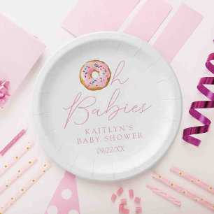 Assiettes En Carton Oh Baby Donut Saupoudrer Twin Girls Baby shower