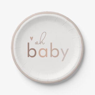 Assiettes En Carton Oh Baby Genre Neutre Baby shower moderne