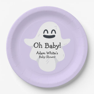 Assiettes En Carton Oh Baby Purple Ghost Halloween Baby shower