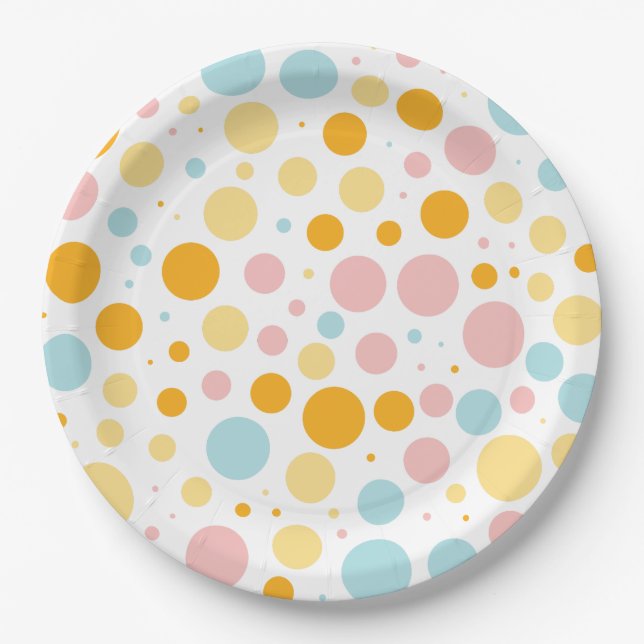 Assiettes En Carton Oh Bébé mignon Baby shower Pois amusant (Devant)