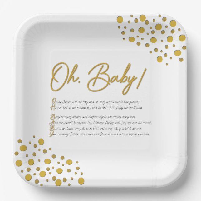 Assiettes En Carton Oh Bébé PAPIER PLAQUES (Recto)