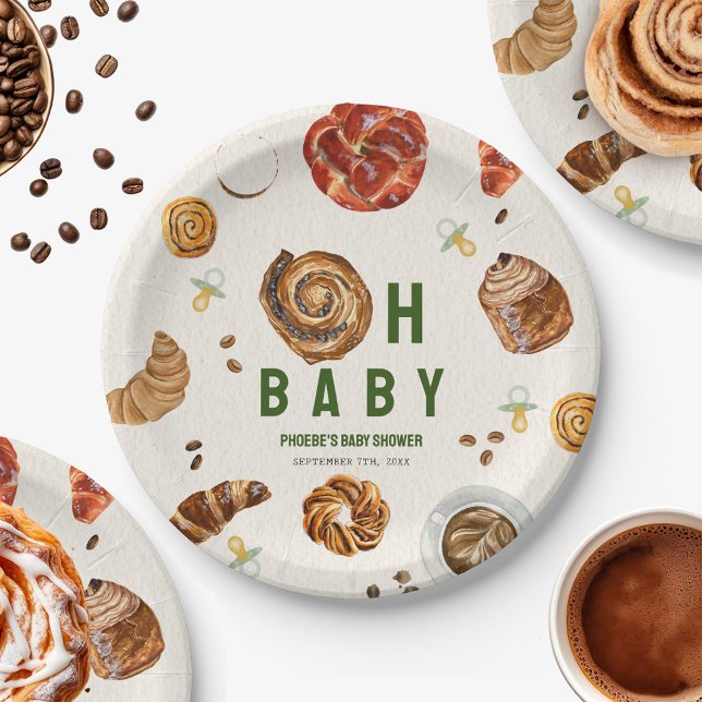 Assiettes En Carton Oh Bébé pâtisseries + Pacificateurs Baby shower ne (Créateur téléchargé)