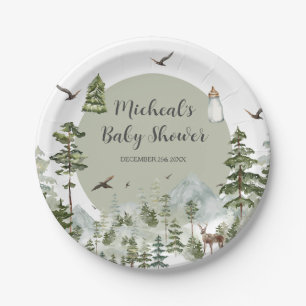 Assiettes En Carton Oh Boy Adventure Pine Forest Baby shower