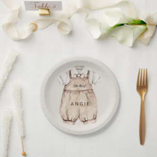 Assiettes En Carton Oh Boy Boho Baby shower