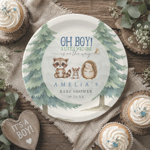 Assiettes En Carton Oh Boy un petit sauvageon arrive Fête de Bébé en F