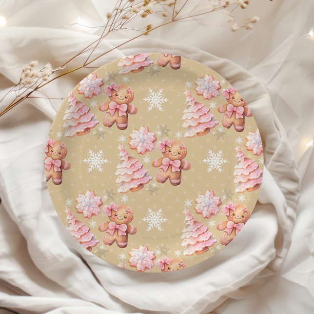 Assiettes En Carton Oh ce Fun rose pain d'épices homme rose Noël (Créateur téléchargé)