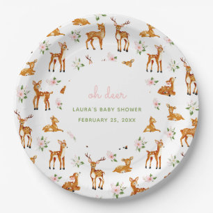 Assiettes En Carton Oh Deer Baby shower Floral