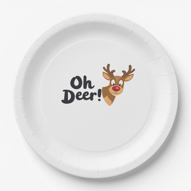 Assiettes En Carton Oh Deer Clean Minimal Seeing  (Devant)
