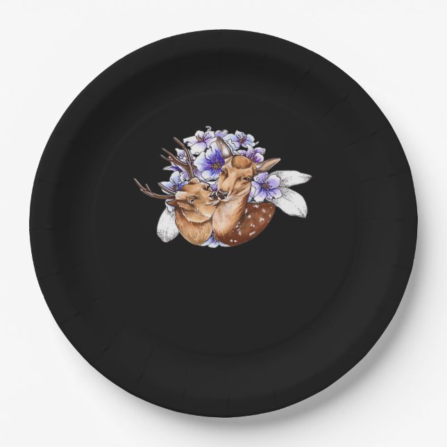 Assiettes En Carton Oh Deer Clean Minimal Style  (Devant)