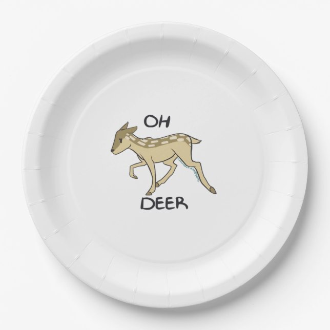 Assiettes En Carton Oh Deer Elegant Timeless Style  (Devant)