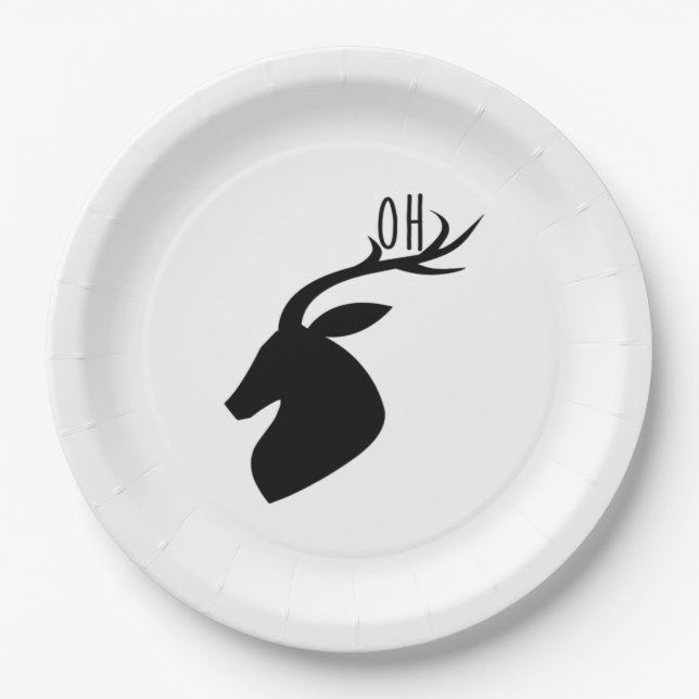 Assiettes En Carton Oh Deer Pun Creative Style  (Devant)
