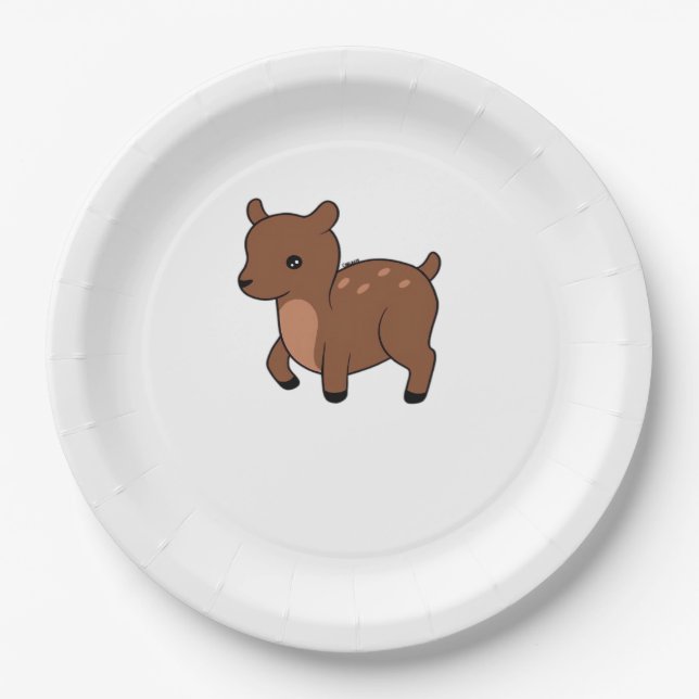 Assiettes En Carton Oh Deer Soft Minimal Design  (Devant)