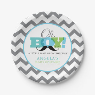 Assiettes En Carton Oh Garçon Baby shower Plaques de papier