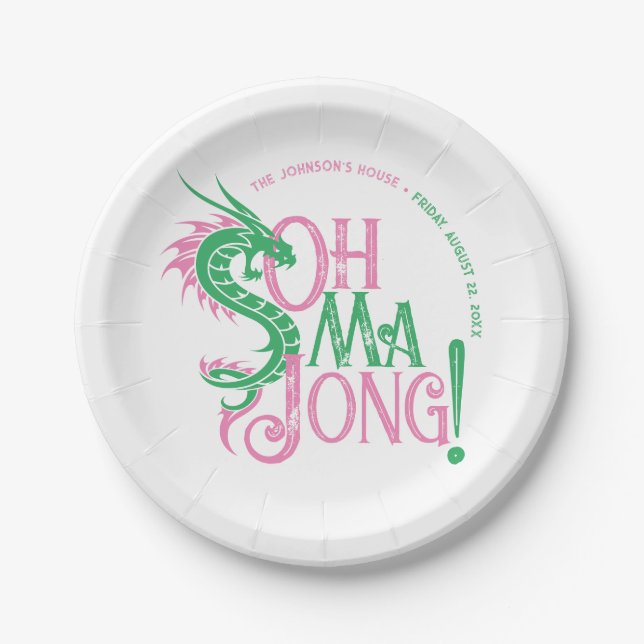 Assiettes En Carton Oh Mah Jong ! | Mah-Jongg (Devant)