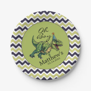 Assiettes En Carton Oh mon Dieu ! Baby shower Dinosaur